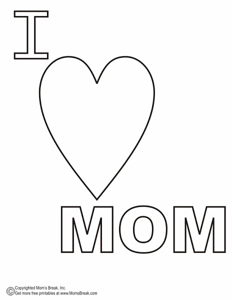 i heart mom coloring pages - photo #4